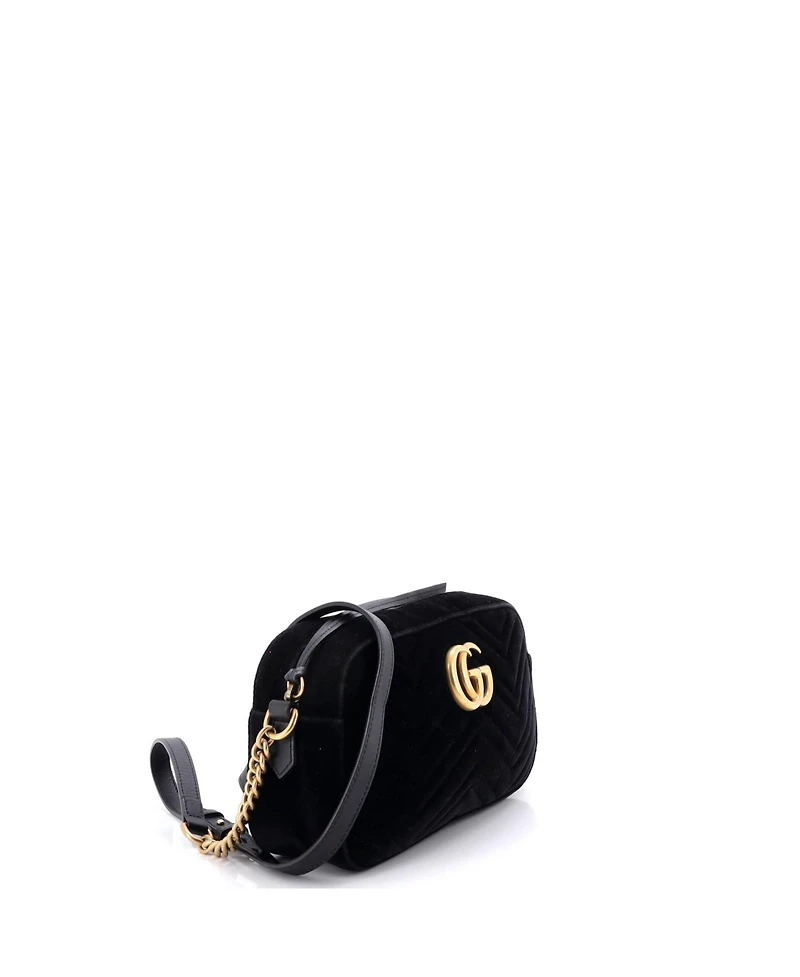 Pre-Owned Gucci Small Gg Marmont Shoulder Bag Matelasse Velvet