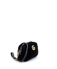 Pre-Owned Gucci Small Gg Marmont Shoulder Bag Matelasse Velvet