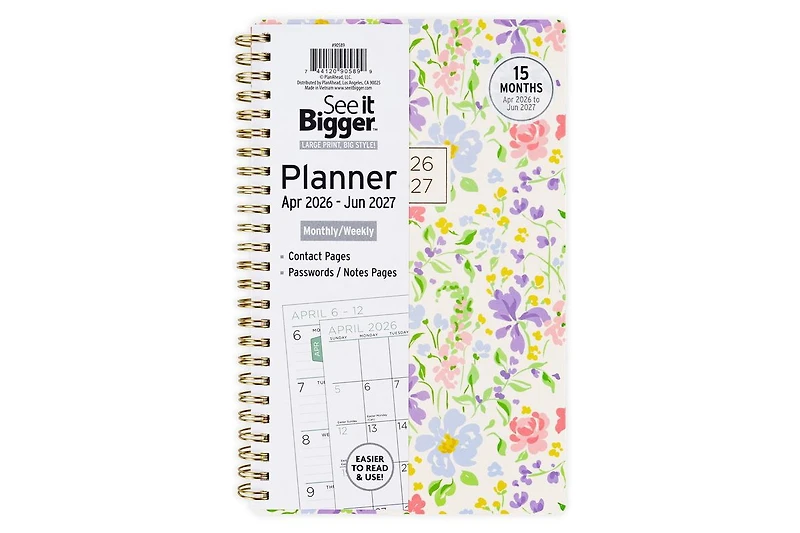 See It Bigger 15 Monthly Weekly Planner