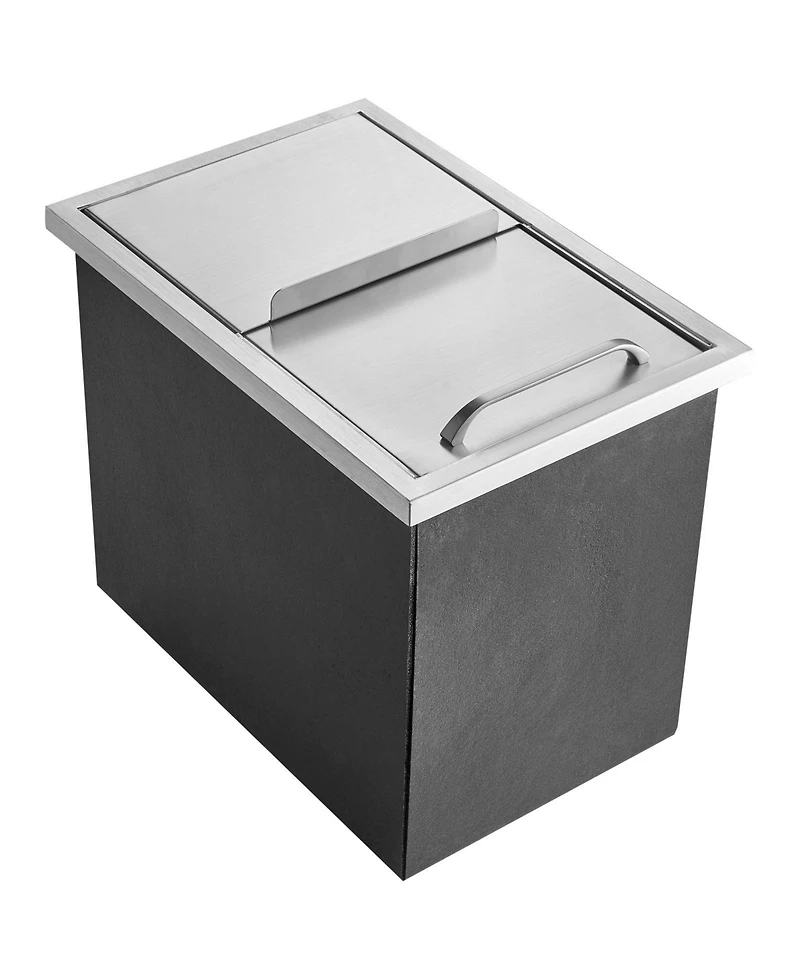 Mecale 18 x 12 x 14.5 Inch Drop-In Stainless Steel Ice Chest, 40.9 Qt with Sliding Lid