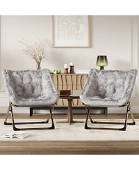 gaomon Rabbit Fur Saucer Chair