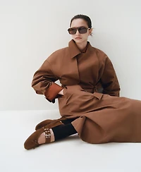 Mango Women's Buckle Suede Ballerina