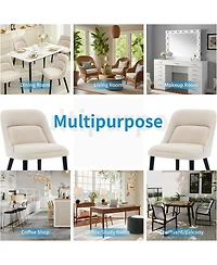 gaomon Dining Room Chairs Set of 6,Upholstered Linen Fabric Dining Chairs with Wood Legs,Modern Dining Chairs for Kitchen,Dining Room