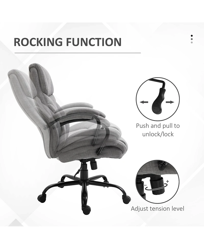 Boyel Living 500 lbs Big and Tall Office Chair with Wide Seat and Linen Finish