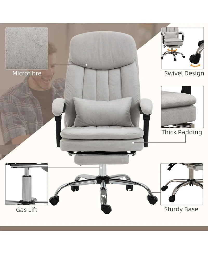 Boyel Living Microfiber Executive Massage Office Chair with Heated Recline