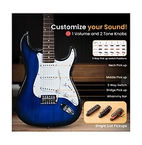 Pyle St Style 6-String Electric Guitar Kit with 5W Amplifier