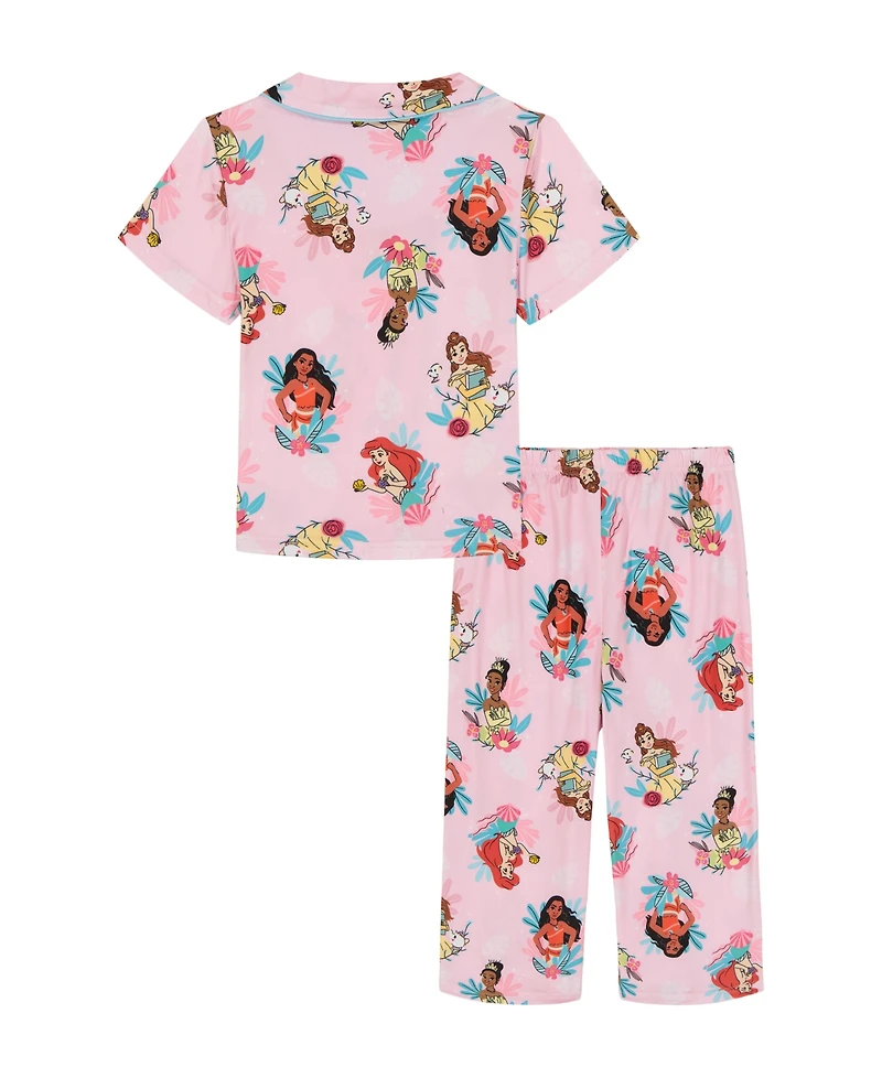 Disney Girls' Toddler 2T-4T Short-Sleeve Top and Shorts, 2-Piece Set