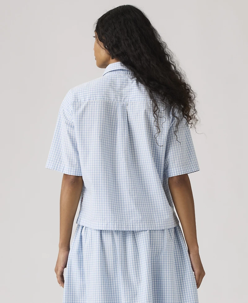Levi's Women's Novelty Harlie Short-Sleeve Cotton Cropped Shirt