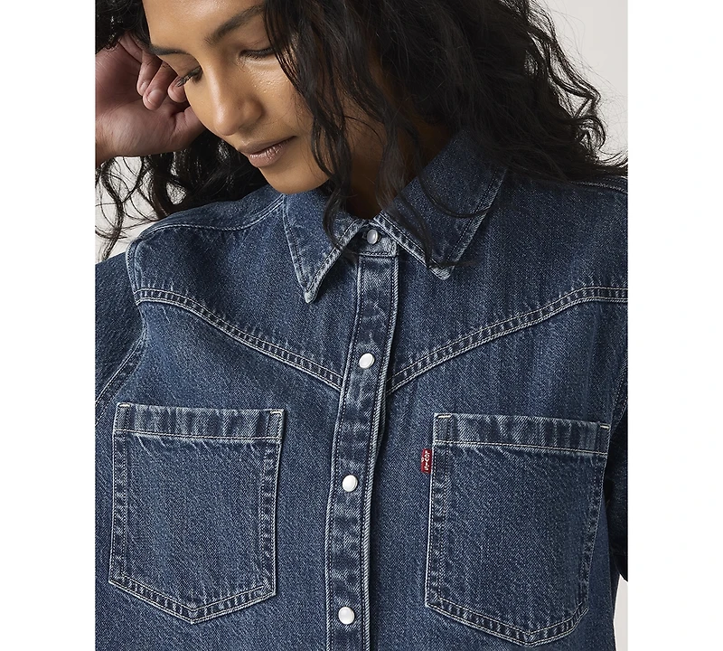 Levi's Women's Louisa Short-Sleeve Collared Cotton Denim Dress