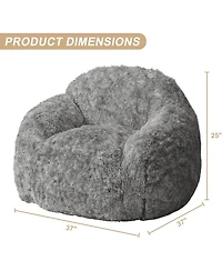 gaomon Adult Bean Bag Chair with Armrest, Faux Fur Plush