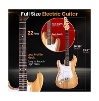 Pyle 39.2'' St Style Left-Handed Electric Guitar Kit with 5W Amplifier