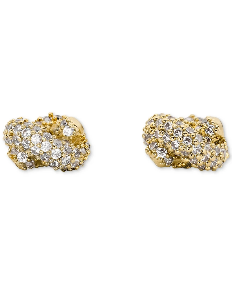 kate spade new york Gold Plated Knot Pave Stud Earrings
