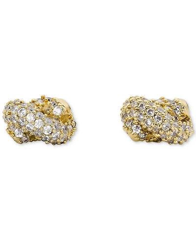 kate spade new york Gold Plated Knot Pave Stud Earrings