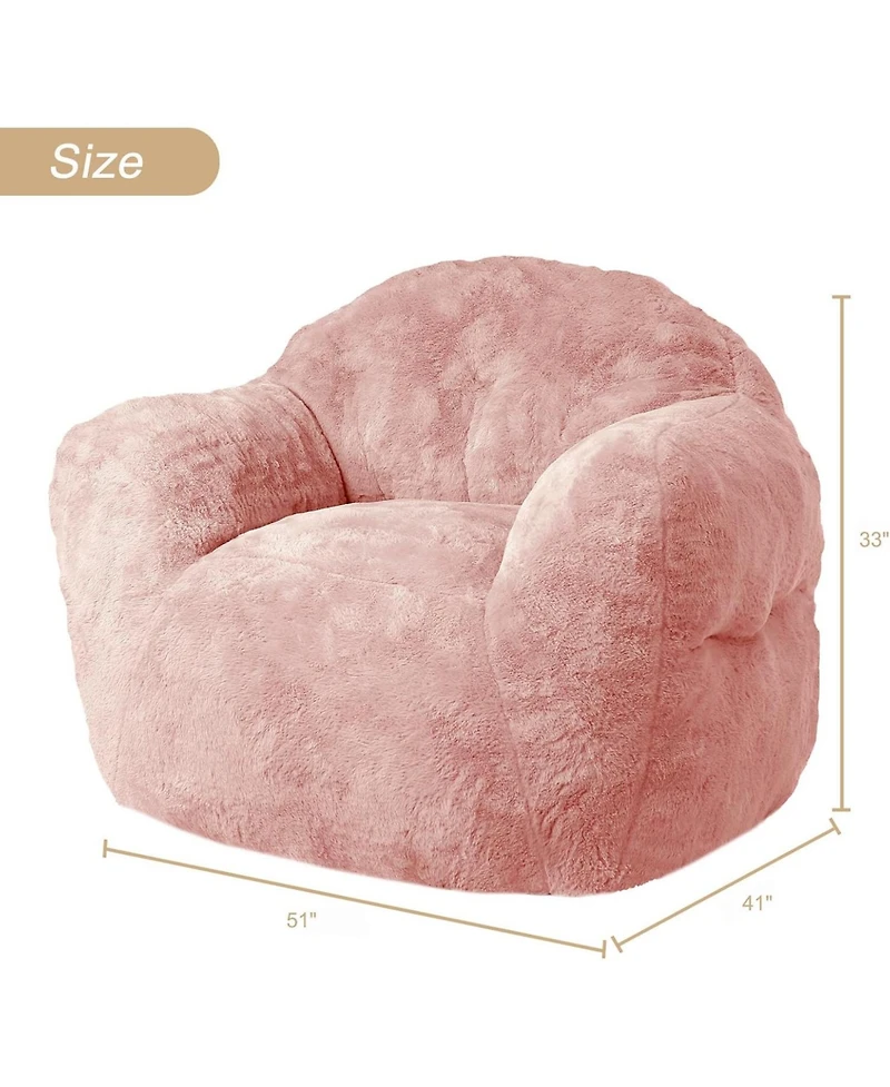 gaomon Fluffy Faux Fur Bean Bag Chair Cover with Filler, Machine Washable