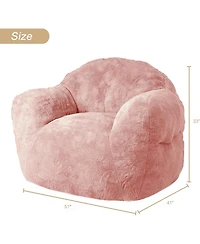 gaomon Fluffy Faux Fur Bean Bag Chair Cover with Filler, Machine Washable