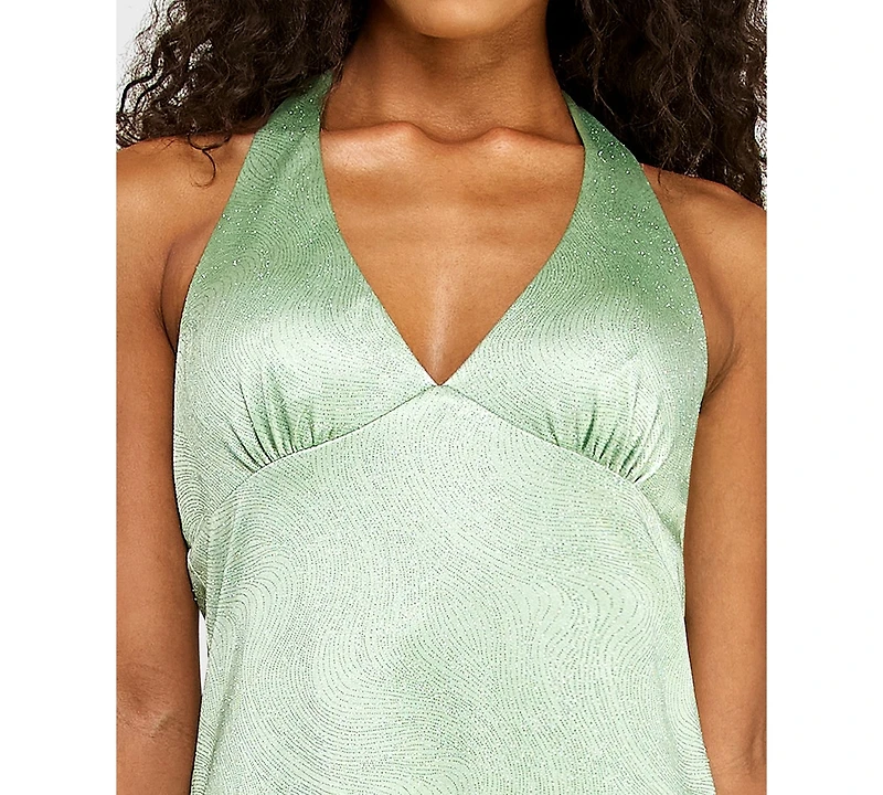 B Darlin Juniors' Sleeveless Halter Neck Mini Dress