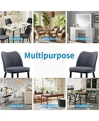 gaomon Velvet Dining Chairs Set of 6, Upholstered Side Chairs with Padded Seat & Wood Legs