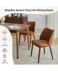 gaomon Leather Dining Chairs Set of 6, Upholstered Wingback Chairs with Wood Legs