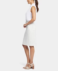 Nydj Petite High-Waist Button Closure Skirt