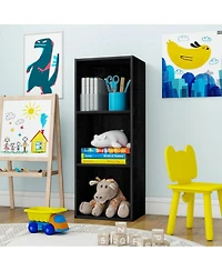Homlux 3 Cube Decorative Bookshelf Open Bookcase Toy Storage Organizer Horizontal Vertical