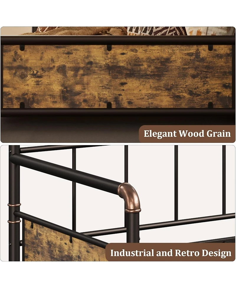 gaomon Metal Daybed Frame, Heavy Duty Metal Twin Bed Frame, Daybed for Living Room Bedroom Guest Room