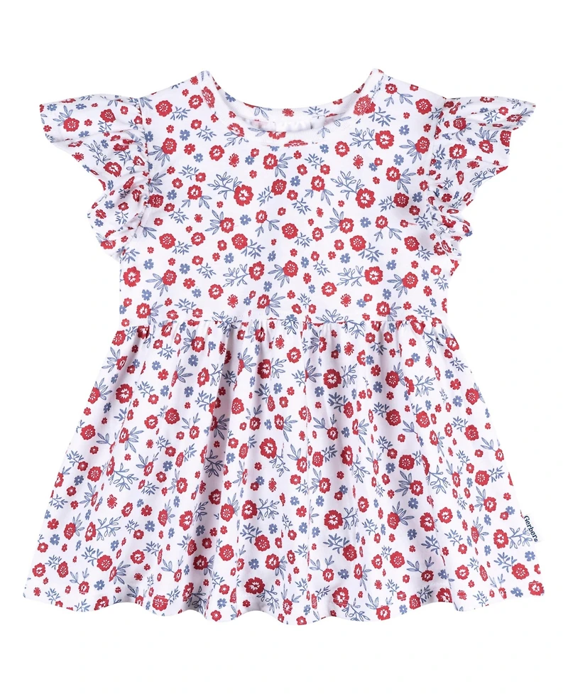 Gerber Baby Girls 3-Piece T-Shirts and Shorts, Usa, 24 Months