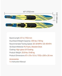 Mecale Adult Water Skis with Adjustable Bindings