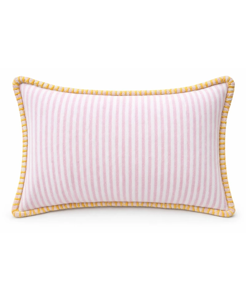 Vibhsa Polka Fun Tufted Dot Stripe Lumbar Decorative Pillow, 14" x 24"