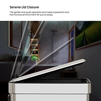 Home Zone Living 3 Gallon Slim Stainless Steel Trash Can with CleanAura Odor Control and Soft Close Lid, Silver