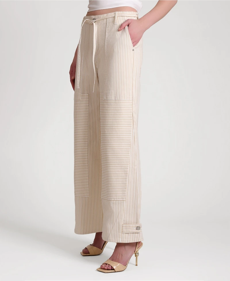 Avec Les Filles Women's Patchwork Wide Leg Jeans