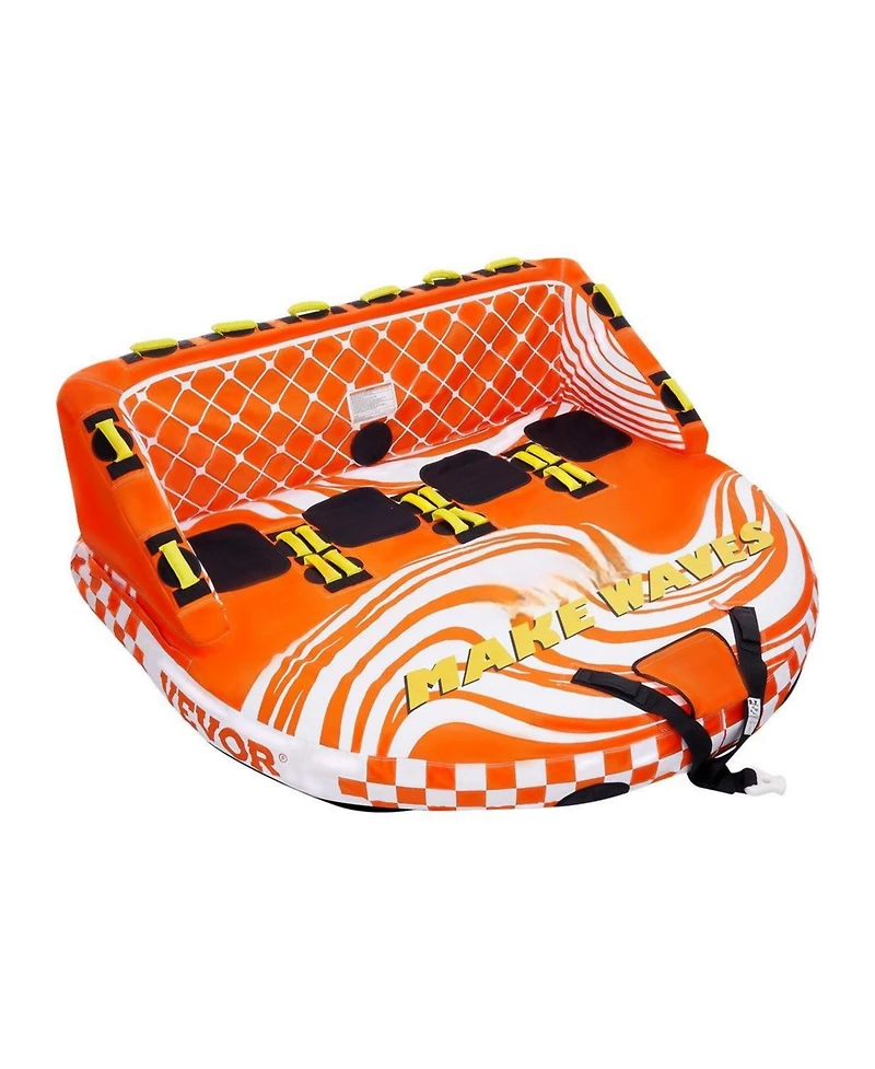 Mecale 1-4 Rider Towable Boat Tube with Nylon Cover and 22 Handles