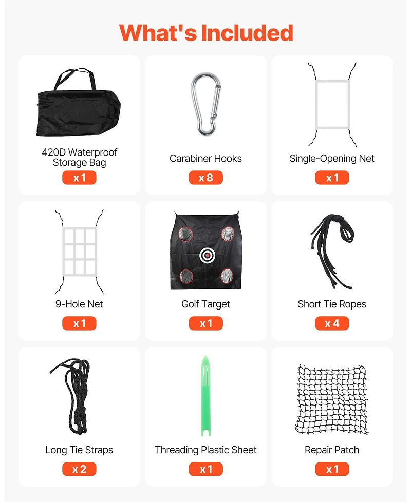 Mecale 10 x 10 x 10 Ft Golf Practice Cage with Targets