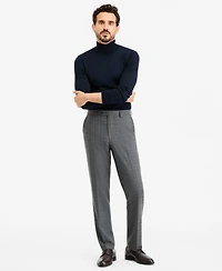 Tallia Men's Classic-Fit Gray & Blue Check Suit Separate Pants