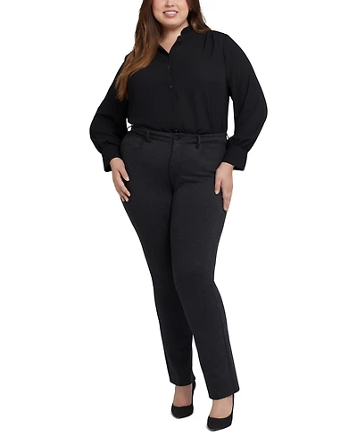Nydj Plus Marilyn Mid-rise Straight Pants