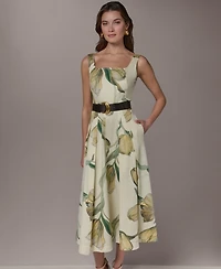 Donna Karan New York Petite Square-Neck Printed Dress