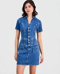 Guess Women's Janna Short-Sleeve Denim Dress