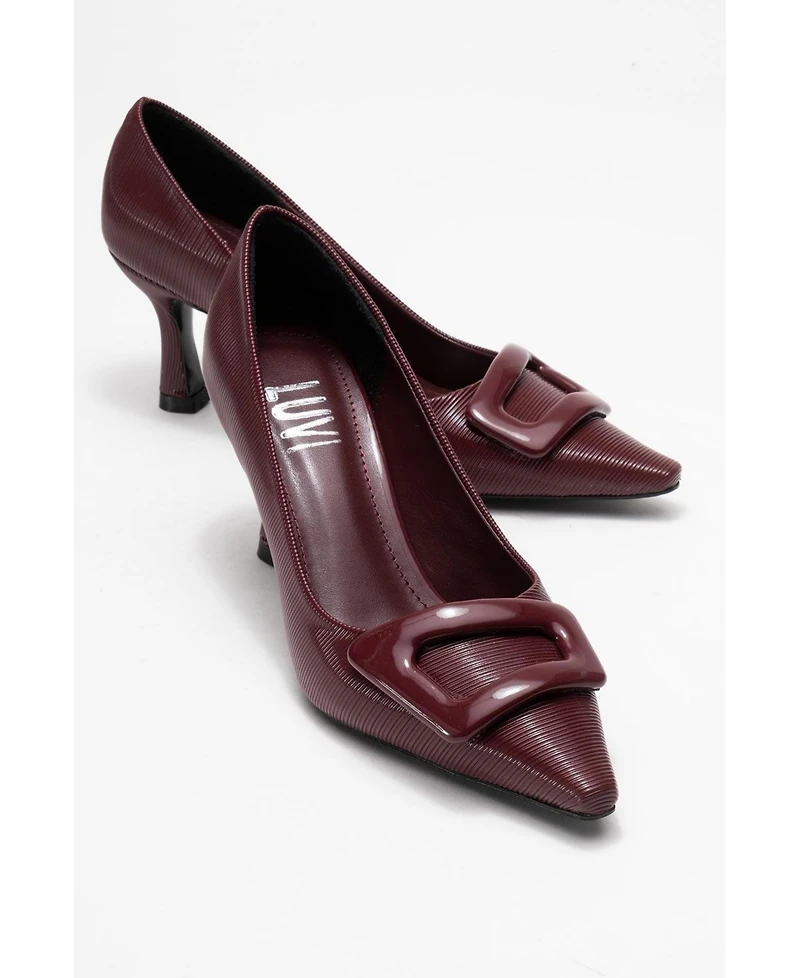 Prologue Shoes Women's Astra Buckle Pointed Toe Pump