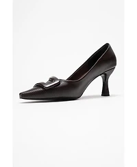 Prologue Shoes Women's Astra Buckle Pointed Toe Pump