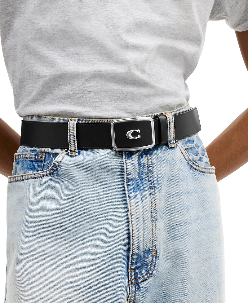 Coach Men's Signature Plaque Belt