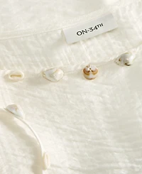 On 34th Women's Beaded-Strap Cropped Gauze Tank Top, Macy's Exclusive