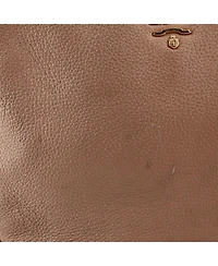 Pre-Owned Prada Medium Striped Strap Zip Hobo Vitello Daino