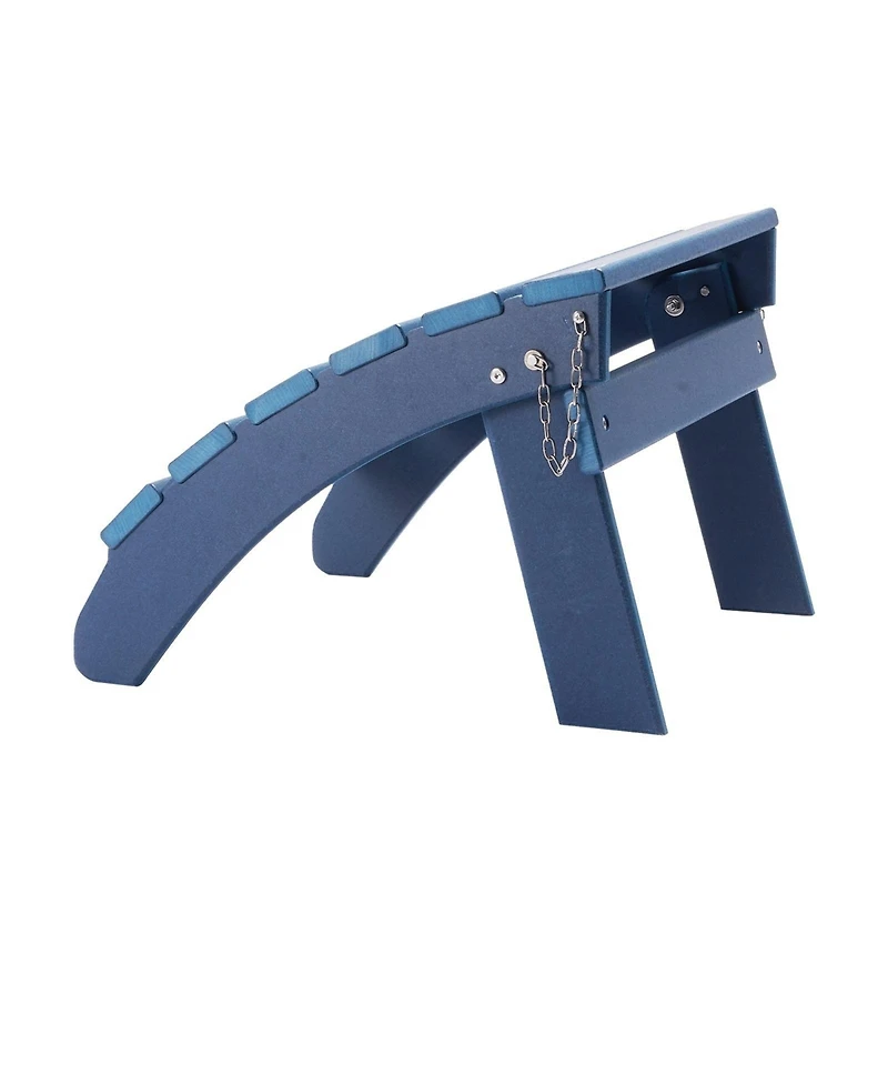 Foldable Hdpe Outdoor Adirondack Ottoman in Vibrant Blue