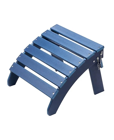 Foldable Hdpe Outdoor Adirondack Ottoman in Vibrant Blue