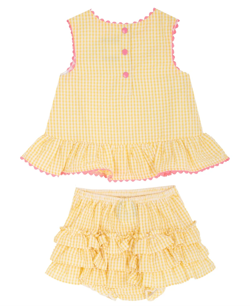 Rare Editions Baby Girls' Sleeveless Top, Bloomer Shorts and Hat, 3-Piece Set