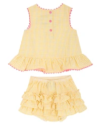 Rare Editions Baby Girls' Sleeveless Top, Bloomer Shorts and Hat, 3-Piece Set