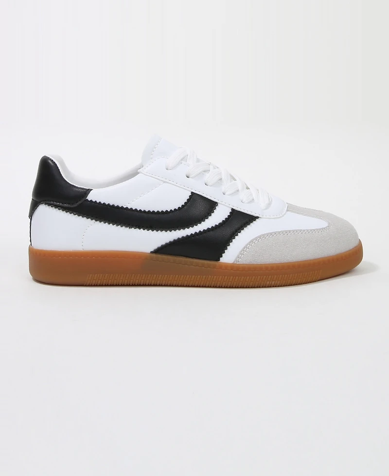 Berness Women's Lilliann Mixed Panel Lace-Up Sneakers