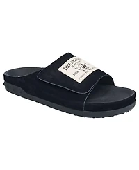 True Religion Men's Cudi Velcro Strap Srs Logo Patch Sandal