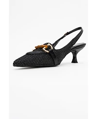 Prologue Shoes Women's Osca Pointed Toe Buckled Slingback Pump