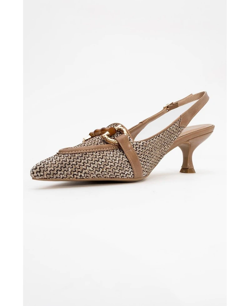 Prologue Shoes Women's Osca Pointed Toe Buckled Slingback Pump