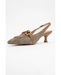 Prologue Shoes Women's Osca Pointed Toe Buckled Slingback Pump